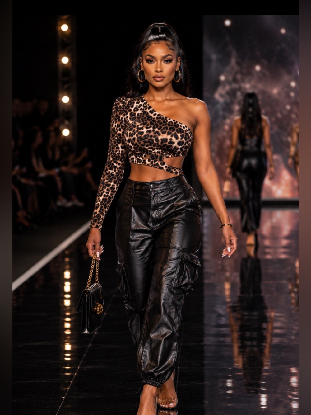 🆕 Mixed Threads • Leopard Print • One-Shoulder • Crop Top • Cut Out • XS Top